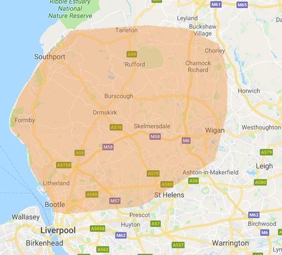 areas we cover map